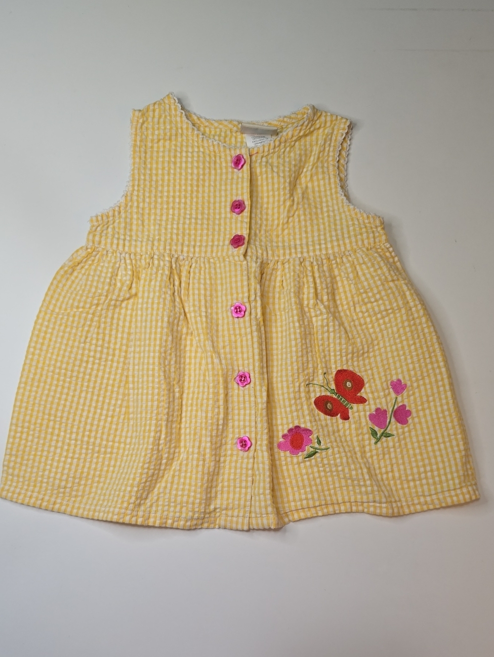 B.T. KidsGingham Butterfly Embroidered Girls' Top